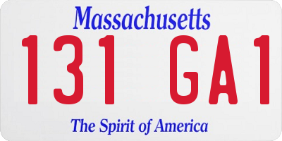 MA license plate 131GA1