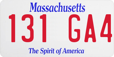 MA license plate 131GA4