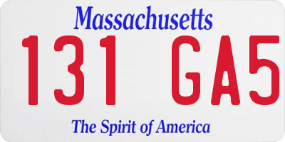 MA license plate 131GA5