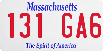 MA license plate 131GA6