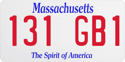 MA license plate 131GB1