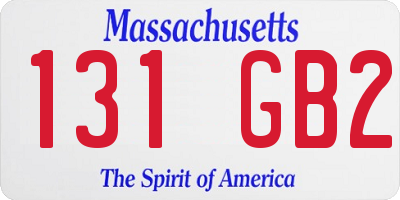 MA license plate 131GB2