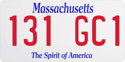 MA license plate 131GC1
