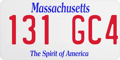 MA license plate 131GC4