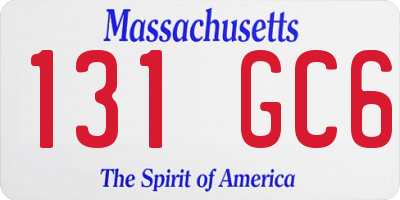 MA license plate 131GC6