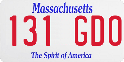 MA license plate 131GD0