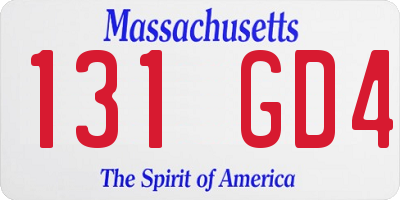 MA license plate 131GD4