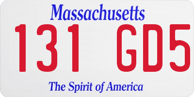 MA license plate 131GD5