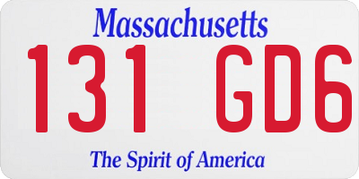 MA license plate 131GD6