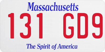 MA license plate 131GD9