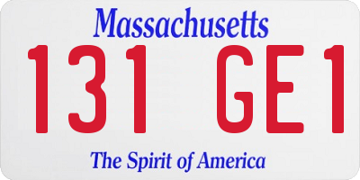 MA license plate 131GE1