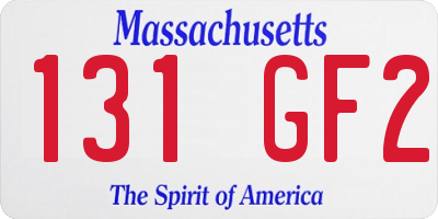 MA license plate 131GF2