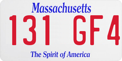 MA license plate 131GF4