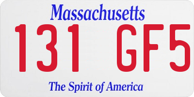 MA license plate 131GF5