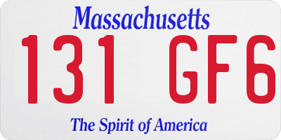 MA license plate 131GF6