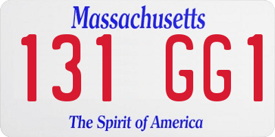 MA license plate 131GG1