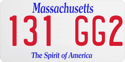 MA license plate 131GG2