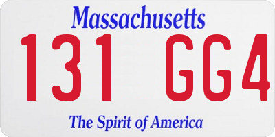 MA license plate 131GG4