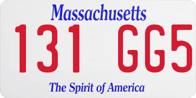 MA license plate 131GG5