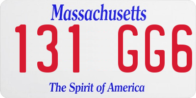 MA license plate 131GG6