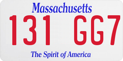 MA license plate 131GG7