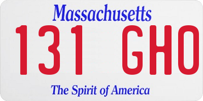 MA license plate 131GH0