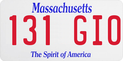 MA license plate 131GI0