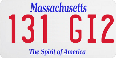 MA license plate 131GI2