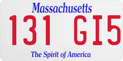 MA license plate 131GI5