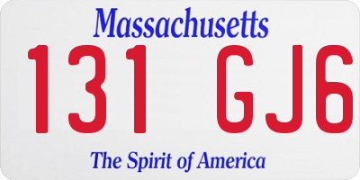 MA license plate 131GJ6