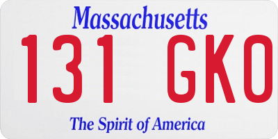 MA license plate 131GK0