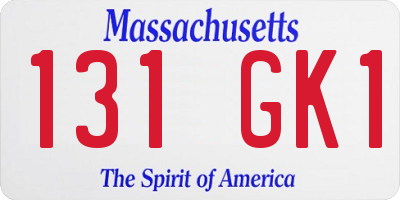 MA license plate 131GK1