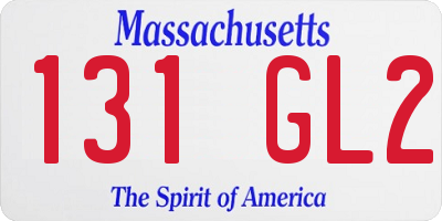 MA license plate 131GL2