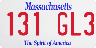 MA license plate 131GL3