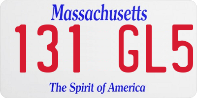 MA license plate 131GL5