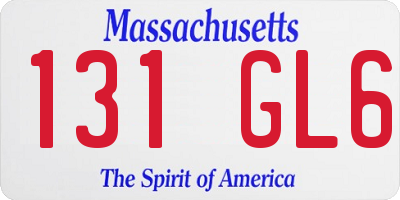 MA license plate 131GL6