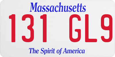 MA license plate 131GL9