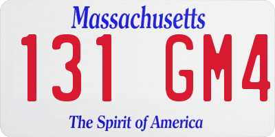 MA license plate 131GM4