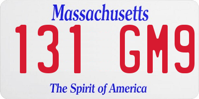 MA license plate 131GM9