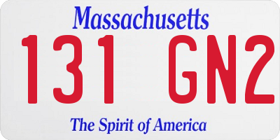 MA license plate 131GN2