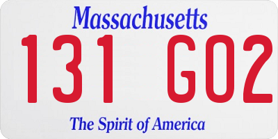 MA license plate 131GO2