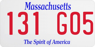 MA license plate 131GO5