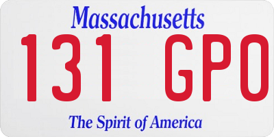 MA license plate 131GP0