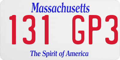 MA license plate 131GP3
