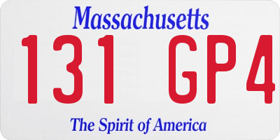 MA license plate 131GP4