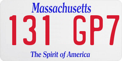 MA license plate 131GP7