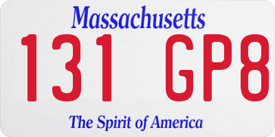 MA license plate 131GP8