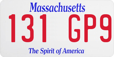 MA license plate 131GP9