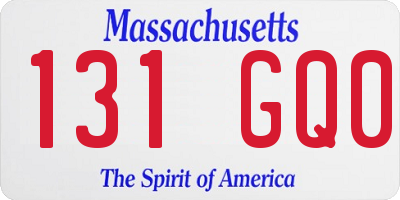 MA license plate 131GQ0