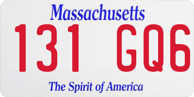 MA license plate 131GQ6